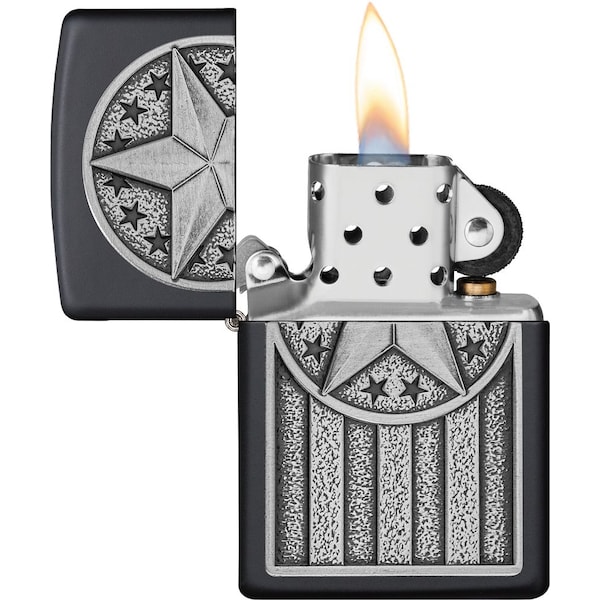 2024 Zippo American Metal Emblem Design, Black Matte,